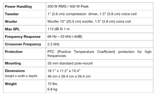 Alto Pro MixPack10 speaker specs