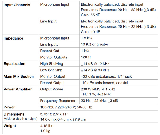 Alto Pro MixPack10 specs